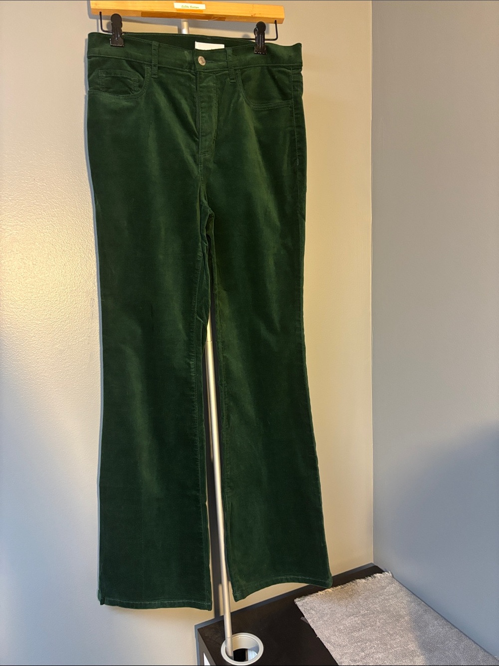 LOFT Dark Green Corduroy Flare Jeans